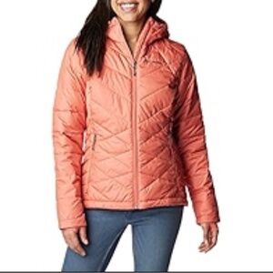 Columbia Women's Heavenly Hooded Jacket in Dark Coral